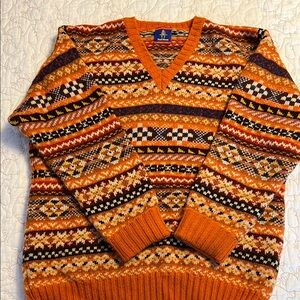 Men's Far Isle Paul Stuart Multicolor Patterned Sweater